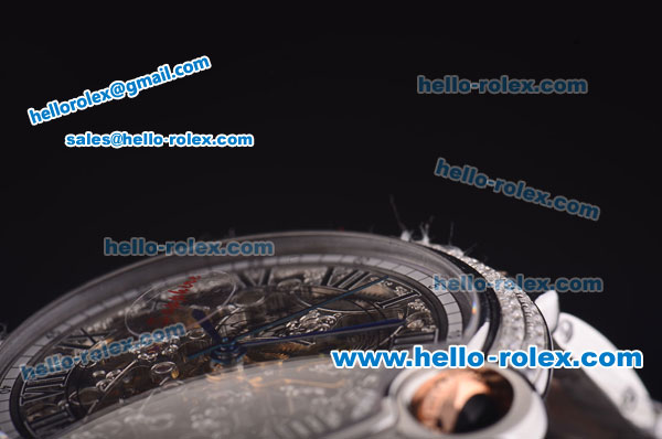 Cartier Ballon Bleu De Automatic Steel Case with Diamond Bezel and Skeleton Dial-Two Tone Strap - Click Image to Close