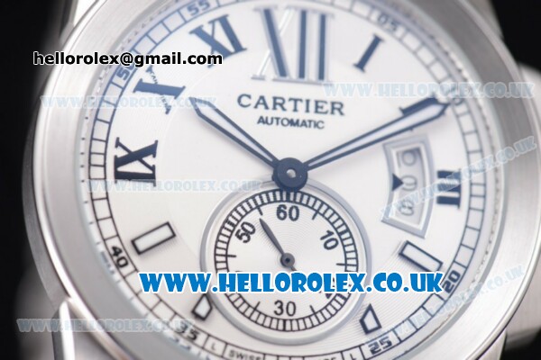 Cartier Calibre de Cartier Asia ST16 Automatic Stainless Steel Case/Bracelet with White Dial and Roman Markers - Click Image to Close