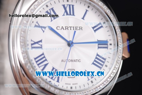Cartier Cle de Cartier Asia ST16 Automatic Two Tone Case/Bracelet White Dial and Roman Markers - Click Image to Close