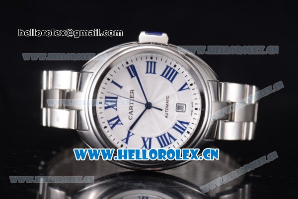 Cartier Cle de Cartier Asia ST16 Automatic Stainless Steel Case/Bracelet White Dial and Roman Markers - Click Image to Close