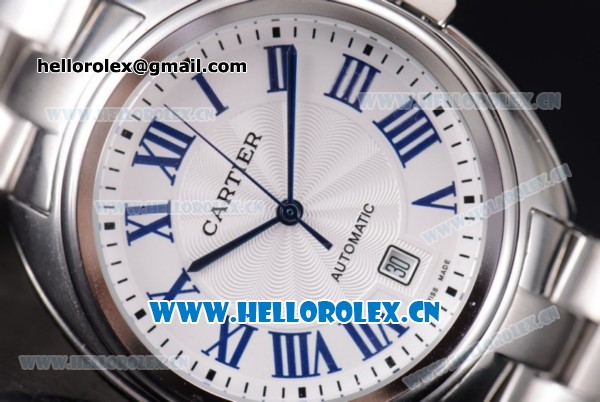Cartier Cle de Cartier Asia ST16 Automatic Stainless Steel Case/Bracelet White Dial and Roman Markers - Click Image to Close