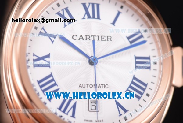Cartier Cle de Cartier Asia ST16 Automatic Rose Gold Case/Bracelet Roman Markers and White Dial - Click Image to Close