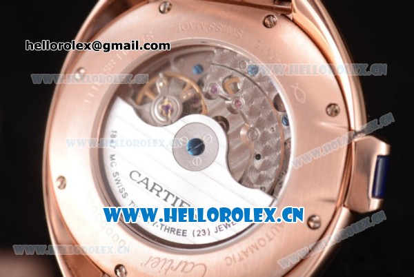 Cartier Cle de Cartier Asia ST16 Automatic Rose Gold Case/Bracelet Roman Markers Diamonds Bezel and White Dial - Click Image to Close