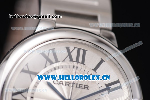 Cartier Ballon Bleu de Cartier Large Swiss ETA 2824 Automatic Stainless Steel Case/Bracelet with White Dial and Roman Numeral Markers - Click Image to Close