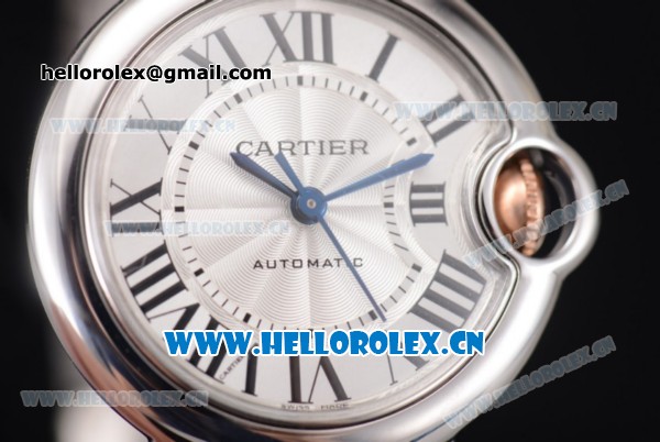Cartier Ballon Bleu Medium Seiko NH06 Quartz Steel Case with Silver Dial and Roman Numeral Markers Two Tone Bracelet (YF) - Click Image to Close