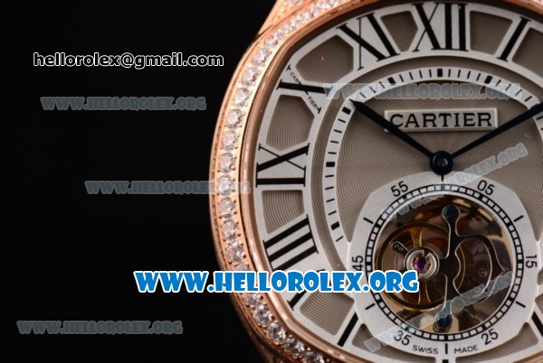 Cartier Drive de Cartier Flying Tourbillon Swiss Tourbillon Manual Winding Rose Gold Case with Grey Dial and Roman Numeral Markers - Click Image to Close