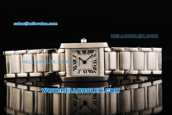 Cartier Tank Quartz Movement Full Steel with White Dial Lady Size - Click Image to Close