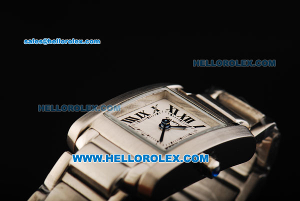 Cartier Tank Quartz Movement Full Steel with White Dial Lady Size - Click Image to Close