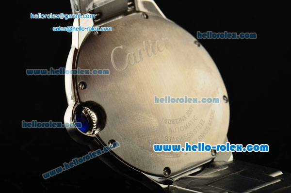 Cartier Ballon Bleu De Swiss ETA 2836 Automatic Steel Case/Bezel/Strap Blue Dial Roman Markers - Click Image to Close