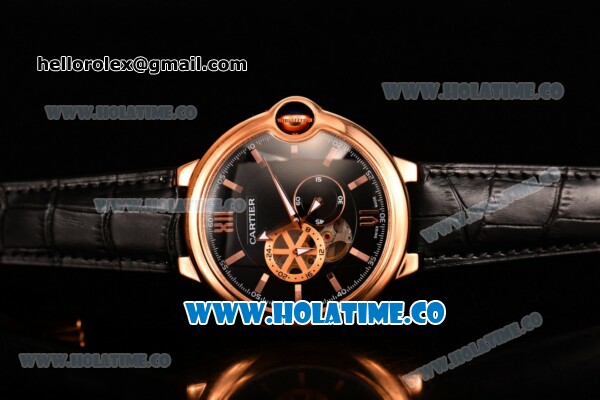 Cartier Ballon Bleu De 42MM Miyota 82S7 Automatic Rose Gold Case with Black Dial and Stick Markers - Click Image to Close