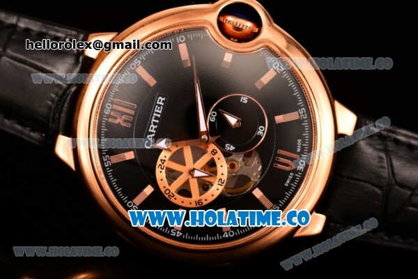 Cartier Ballon Bleu De 42MM Miyota 82S7 Automatic Rose Gold Case with Black Dial and Stick Markers - Click Image to Close