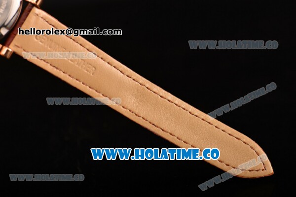 Cartier Rotonde De Miyota Quartz Rose Gold Case with White Dial Diamonds Bezel and Roman Numeral Markers - Click Image to Close