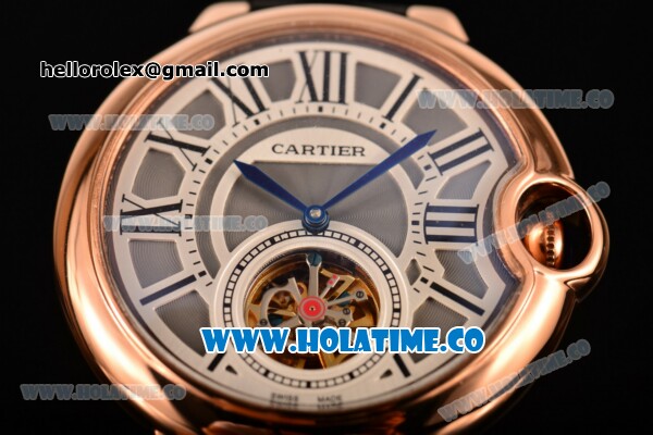 Cartier Ballon Bleu De Tourbillon Asia Automatic Rose Gold Case with Grey Dial and Roman Numeral Markers - Click Image to Close