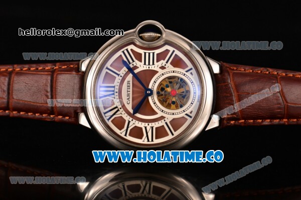 Cartier Ballon Bleu De Tourbillon Asia Automatic Steel Case with Brown Dial and Roman Numeral Markers - Click Image to Close