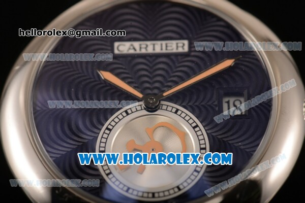 Cartier Rotonde De Miyota Quartz Two Tone Case/Bracelet with Blue Dial - Click Image to Close