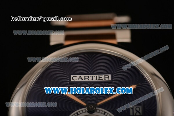 Cartier Rotonde De Miyota Quartz Two Tone Case/Bracelet with Blue Dial - Click Image to Close