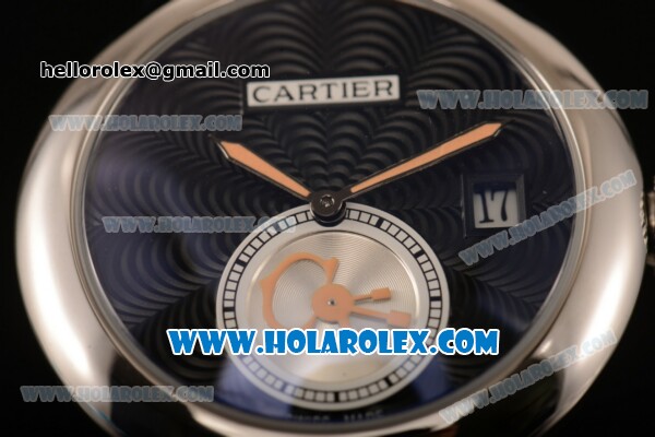 Cartier Rotonde De Miyota Quartz Steel Case/Bracelet with Black Dial - Click Image to Close