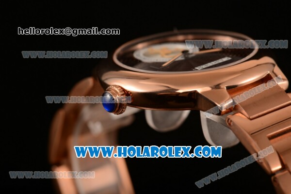 Cartier Rotonde De Miyota Quartz Rose Gold Case/Bracelet with Brown Dial - Click Image to Close