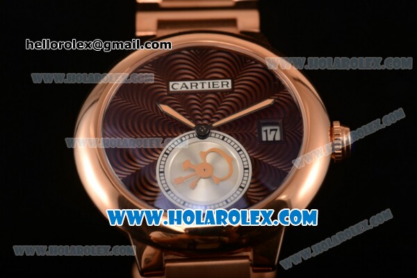 Cartier Rotonde De Miyota Quartz Rose Gold Case/Bracelet with Brown Dial - Click Image to Close