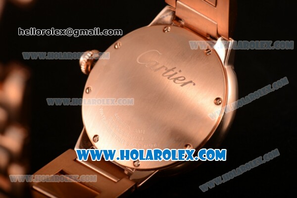 Cartier Rotonde De Miyota Quartz Rose Gold Case/Bracelet with Brown Dial - Click Image to Close