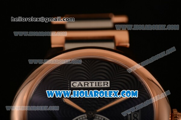 Cartier Rotonde De Miyota Quartz Two Tone Case/Bracelet with Black Dial - Click Image to Close