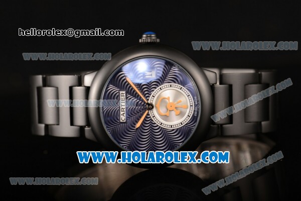Cartier Rotonde De Miyota Quartz PVD Case/Bracelet with Blue Dial - Click Image to Close
