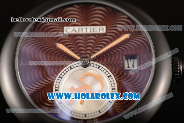 Cartier Rotonde De Miyota Quartz PVD Case/Bracelet with Brown Dial - Click Image to Close