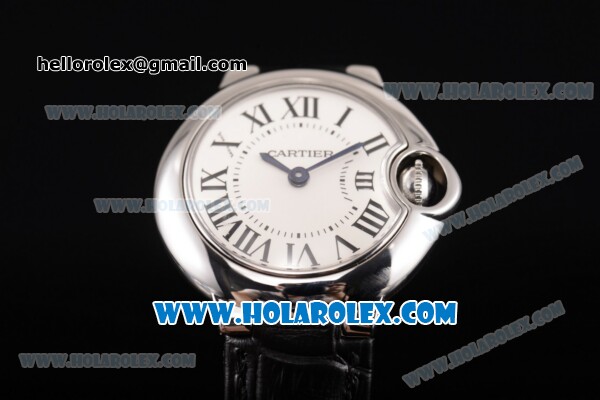 Cartier Ballon Bleu De Small Swiss ETA Quartz Steel Case with White Dial and Roman Numeral Markers (JF) - Click Image to Close