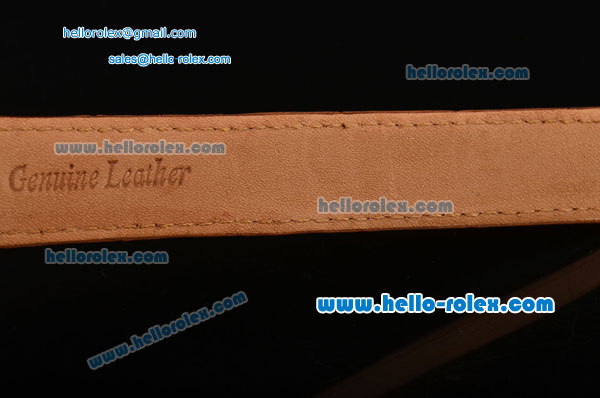 Cartier Ballon Bleu De Swiss ETA 2836 Automatic Gold Case/Bezel with Brown Leather Strap White Dial Roman Markers - Click Image to Close