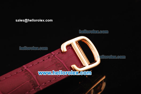 Cartier ballon bleu de Cartier Swiss Quartz Movement Rose Gold Case with Diamond Bezel and Pink Leather Strap - Click Image to Close