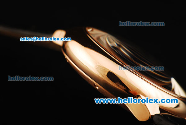 Cartier Ballon Bleu de Cartier Swiss Tourbillon Manual Winding Movement Gold Case with Black Leather Strap - Click Image to Close