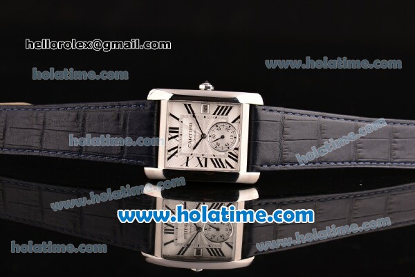 Cartier Tank MC Miyota 8245 Automatic Steel Case with White Dial and Black Roman Numeral Markers - Click Image to Close