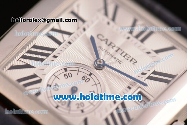 Cartier Tank MC Miyota 8245 Automatic Steel Case with White Dial and Black Roman Numeral Markers - Click Image to Close