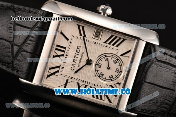 Cartier Tank MC Miyota 9015 Automatic Steel Case with White Dial and Roman Numeral Markers - 1:1 Original - Click Image to Close