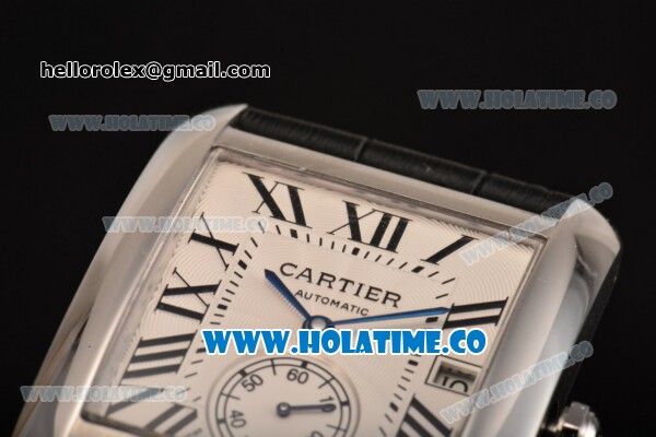 Cartier Tank MC Miyota 9015 Automatic Steel Case with White Dial and Roman Numeral Markers - 1:1 Original - Click Image to Close