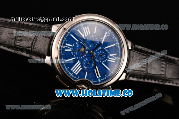 Cartier Ballon Bleu De 44MM Asia Automatic Steel Case with Blue Dial and White Roman Numeral Markers - Click Image to Close