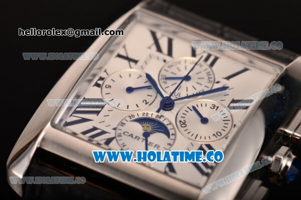 Cartier Tank MC Asia Automatic Steel Case with White Dial and Roman Numeral Markers - Moonphase - Click Image to Close