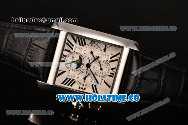 Cartier Tank MC Asia Automatic Steel Case with White Dial and Roman Numeral Markers - Moonphase - Click Image to Close