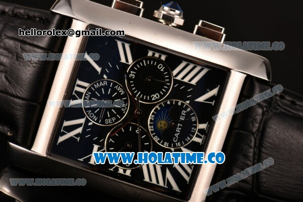 Cartier Tank MC Asia Automatic Steel Case with Black Dial and Roman Numeral Markers - Moonphase - Click Image to Close