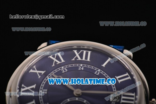 Cartier Rotonde De Asia Manual Winding Steel Case with Blue Dial and White Roman Numeral Markers - Click Image to Close