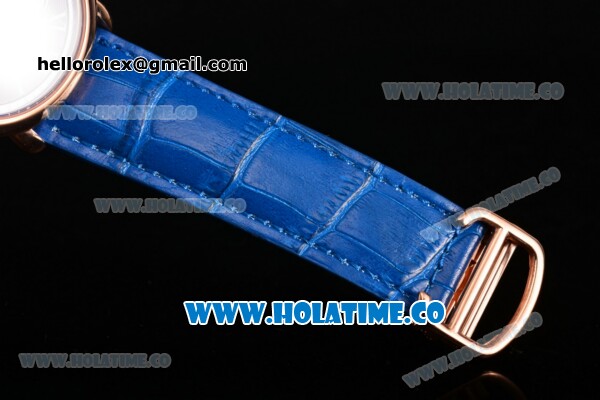 Cartier Rotonde Second Time Zone Day/Night Asia Manual Winding Steel Case with Blue Dial and White Roman Numeral Markers - Click Image to Close