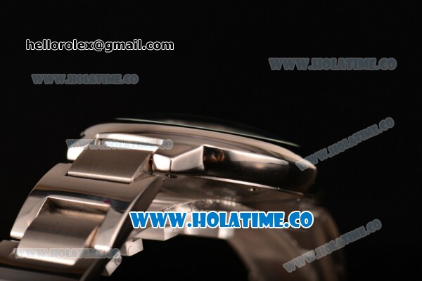 Cartier Rotonde De Miyota Quartz Steel Case/Bracelet with White Dial and Black Roman Numeral Markers - Click Image to Close