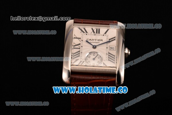 Cartier Tank MC Swiss ETA 2824 Automatic Steel Case with White Dial and Black Roman Numeral Markers - Click Image to Close