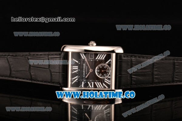 Cartier Tank MC Swiss ETA 2824 Automatic Steel Case with Black Dial and White Roman Numeral Markers - Click Image to Close