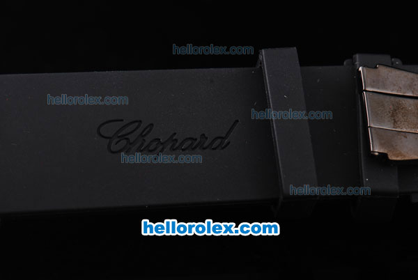 Chopard Gran Turismo GT XL Quartz Movement with Black Dial and PVD Case-Rubber Strap - Click Image to Close