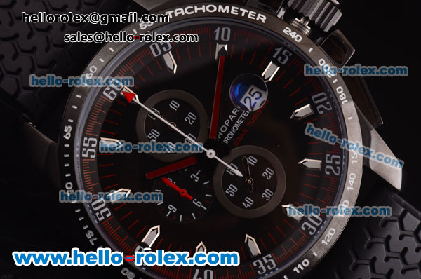Chopard Miglia GT XL Chronograph Miyota Quartz PVD Case with Black Dial and Red Hands - Click Image to Close