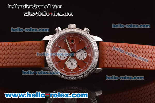 Chopard Mille Miglia GMT Automatic Diamond Bezel with Orange Dial and Orange Rubber Strap - Click Image to Close