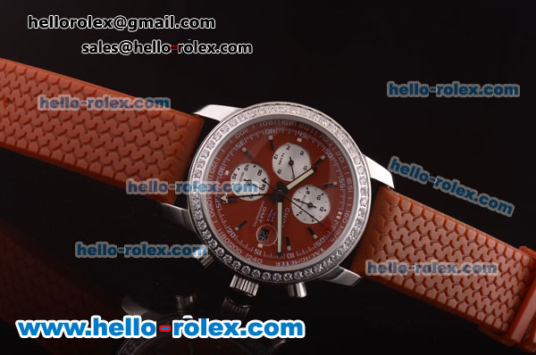 Chopard Mille Miglia GMT Automatic Diamond Bezel with Orange Dial and Orange Rubber Strap - Click Image to Close