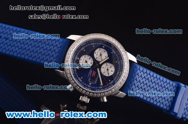 Chopard Mille Miglia GMT Automatic Diamond Bezel with Blue Dial and Blue Rubber Strap - Click Image to Close
