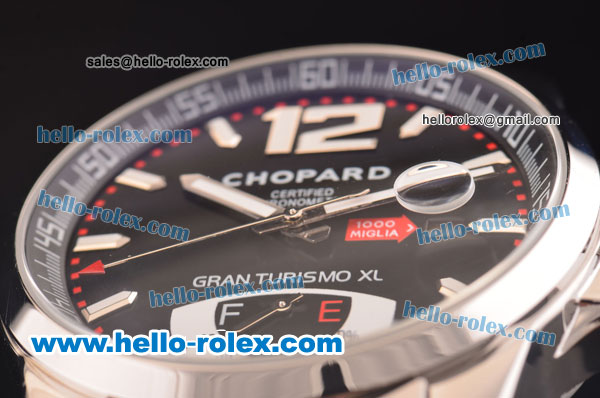 Chopard Gran Turismo XL Power Reserve Working ST22 Automatic with Black Dial,White Marking and Stainless Steel Strap - Click Image to Close